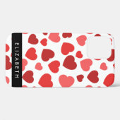 Muster von Herzen, roten Herzen, Ihr Name Case-Mate iPhone Hülle (Rückseite (Horizontal))