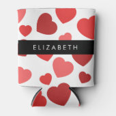 Muster von Herzen, roten Herzen, Ihr Name Dosenkühler (Vorderseite)