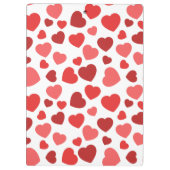 Muster von Herzen, roten Herzen, Ihr Name Klemmbrett (Rückseite)