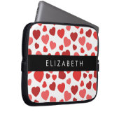 Muster von Herzen, roten Herzen, Ihr Name Laptopschutzhülle (Vorne Rechts)