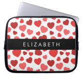 Muster von Herzen, roten Herzen, Ihr Name Laptopschutzhülle (Vorderseite)
