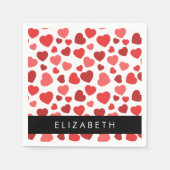 Muster von Herzen, roten Herzen, Ihr Name Serviette (Vorderseite)