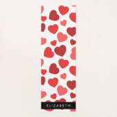 Muster von Herzen, roten Herzen, Ihr Name Yogamatte (Rückseite)
