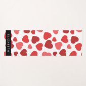 Muster von Herzen, roten Herzen, Ihr Name Yogamatte (Vorderseite (Horizontal))