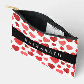 Muster von Herzen, roten Herzen, Ihr Name Zubehörtasche (Offen)