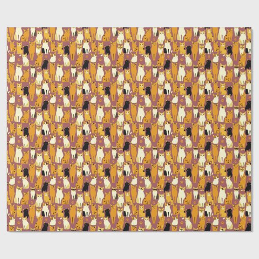 Muster von Ingwer, Schwarz und Weiß Geschenkpapier (Flach)