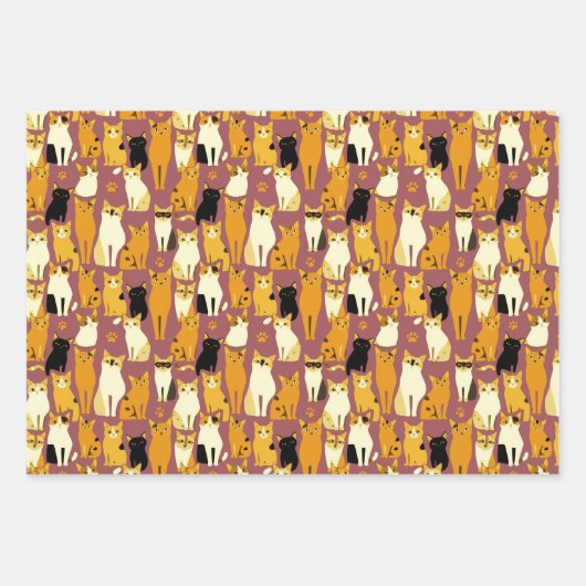 Muster von Ingwer, Schwarz und Weiß Geschenkpapier Set (Vorderseite)