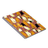 Muster von Ingwer, Schwarz und Weiß Notizblock (Rechte Seite)