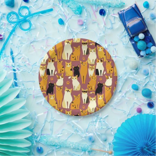 Muster von Ingwer, Schwarz und Weiß Pappteller (Party)