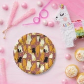 Muster von Ingwer, Schwarz und Weiß Pappteller (Party)