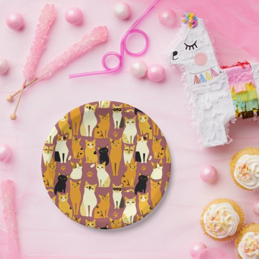 Muster von Ingwer, Schwarz und Weiß Pappteller (Party)