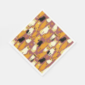 Muster von Ingwer, Schwarz und Weiß Serviette (Ecke)