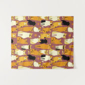 Muster von Ingwer, Schwarz und Weiß Wandteppich (Vorderseite (Horizontal))