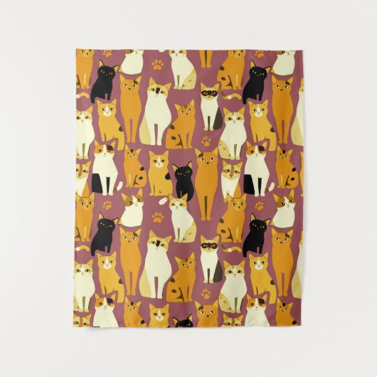 Muster von Ingwer, Schwarz und Weiß Wandteppich (Vorderseite)