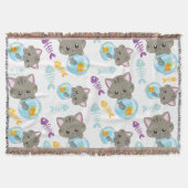 Muster von Katzen, Niedlichen Katzen, Kätzchen, Fi Decke (Vorderseite)