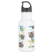 Muster von Katzen, Niedlichen Katzen, Kätzchen, Fi Edelstahlflasche (Rückseite)