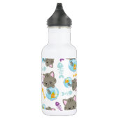 Muster von Katzen, Niedlichen Katzen, Kätzchen, Fi Edelstahlflasche (Rechts)