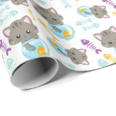 Muster von Katzen, Niedlichen Katzen, Kätzchen, Fi Geschenkpapier (Rolleneckpunkt)