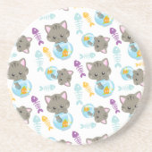 Muster von Katzen, Niedlichen Katzen, Kätzchen, Fi Getränkeuntersetzer (Vorne)