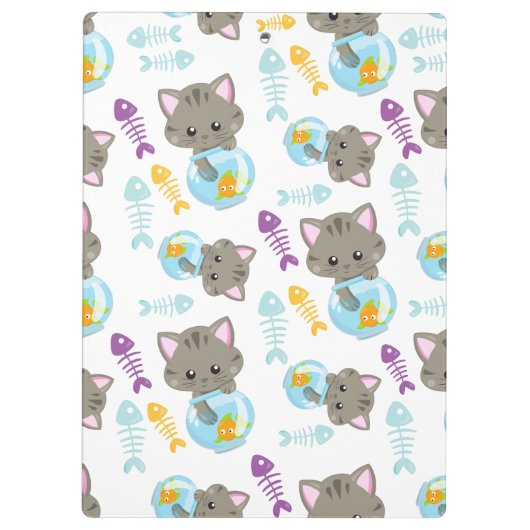 Muster von Katzen, Niedlichen Katzen, Kätzchen, Fi Klemmbrett (Rückseite)