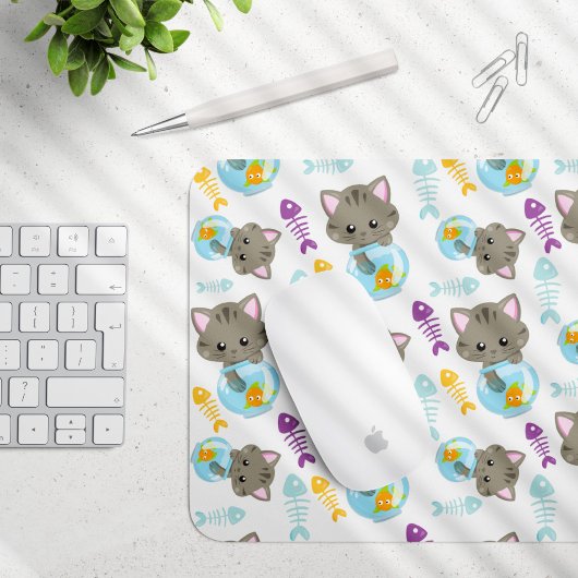 Muster von Katzen, Niedlichen Katzen, Kätzchen, Fi Mousepad