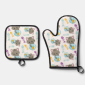 Muster von Katzen, Niedlichen Katzen, Kätzchen, Fi Ofenhandschuh & Topflappen-Set (Vorderseite)