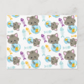 Muster von Katzen, Niedlichen Katzen, Kätzchen, Fi Postkarte (Vorderseite)