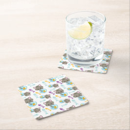 Muster von Katzen, Niedlichen Katzen, Kätzchen, Fi Rechteckiger Pappuntersetzer