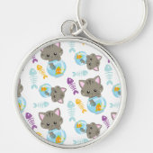 Muster von Katzen, Niedlichen Katzen, Kätzchen, Fi Schlüsselanhänger (Vorne)
