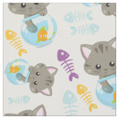 Muster von Katzen, Niedlichen Katzen, Kätzchen, Fi Stoff (Nahaufnahme)