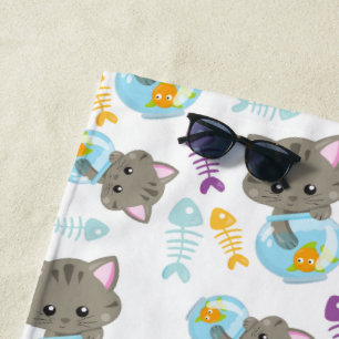 Muster von Katzen, Niedlichen Katzen, Kätzchen, Fi Strandtuch