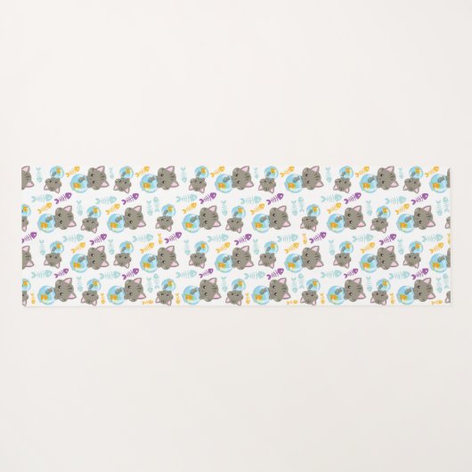 Muster von Katzen, Niedlichen Katzen, Kätzchen, Fi Yogamatte (Rückseite (Horizontal))