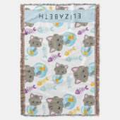 Muster von Katzen, Niedlichen Katzen, Kätzchen, Ih Decke (Vorderseite Vertikal)