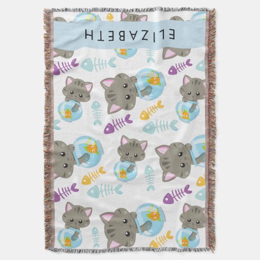 Muster von Katzen, Niedlichen Katzen, Kätzchen, Ih Decke (Vorderseite Vertikal)
