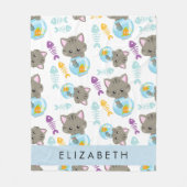 Muster von Katzen, Niedlichen Katzen, Kätzchen, Ih Fleecedecke (Vorderseite)