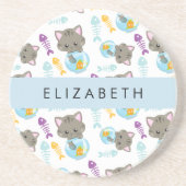 Muster von Katzen, Niedlichen Katzen, Kätzchen, Ih Getränkeuntersetzer (Vorne)