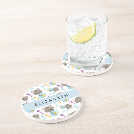 Muster von Katzen, Niedlichen Katzen, Kätzchen, Ih Getränkeuntersetzer (Seite)