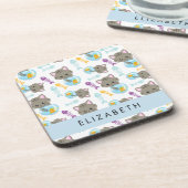 Muster von Katzen, Niedlichen Katzen, Kätzchen, Ih Getränkeuntersetzer (Linke Seite)