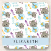 Muster von Katzen, Niedlichen Katzen, Kätzchen, Ih Getränkeuntersetzer (Vorderseite)