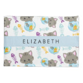 Muster von Katzen, Niedlichen Katzen, Kätzchen, Ih Kissenbezug (Rückseite)