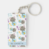 Muster von Katzen, Niedlichen Katzen, Kätzchen, Ih Schlüsselanhänger (Rückseite)