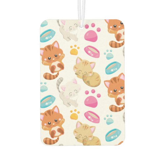 Muster von Katzen, Niedlichen Katzen, Kätzchen, Kä Autolufterfrischer (Rückseite)