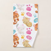 Muster von Katzen, Niedlichen Katzen, Kätzchen, Kä Badhandtuch Set (Handtuch)
