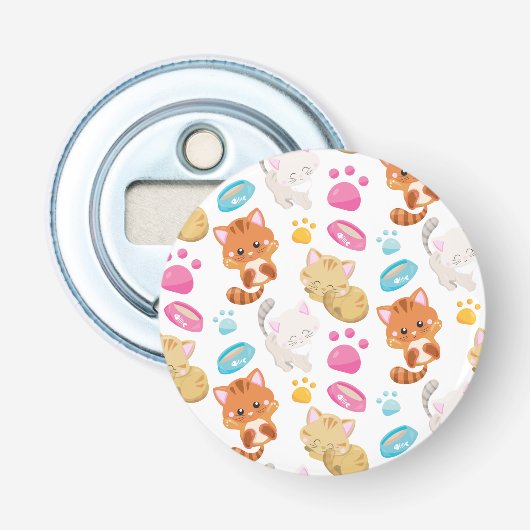 Muster von Katzen, Niedlichen Katzen, Kätzchen, Kä Flaschenöffner (Vorderseite)