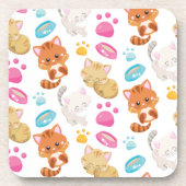 Muster von Katzen, Niedlichen Katzen, Kätzchen, Kä Getränkeuntersetzer (Vorderseite)