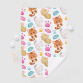 Muster von Katzen, Niedlichen Katzen, Kätzchen, Kä Golfhandtuch (Insitu)