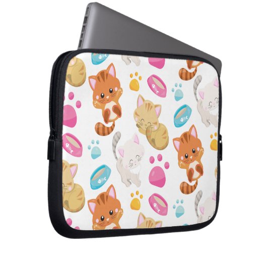 Muster von Katzen, Niedlichen Katzen, Kätzchen, Kä Laptopschutzhülle (Vorne Rechts)