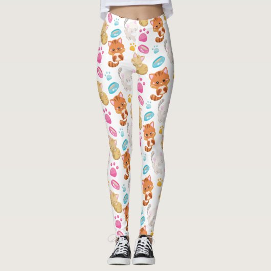 Muster von Katzen, Niedlichen Katzen, Kätzchen, Kä Leggings (Vorderseite)