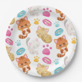 Muster von Katzen, Niedlichen Katzen, Kätzchen, Kä Pappteller (Vorderseite)