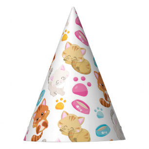 Muster von Katzen, Niedlichen Katzen, Kätzchen, Kä Partyhütchen